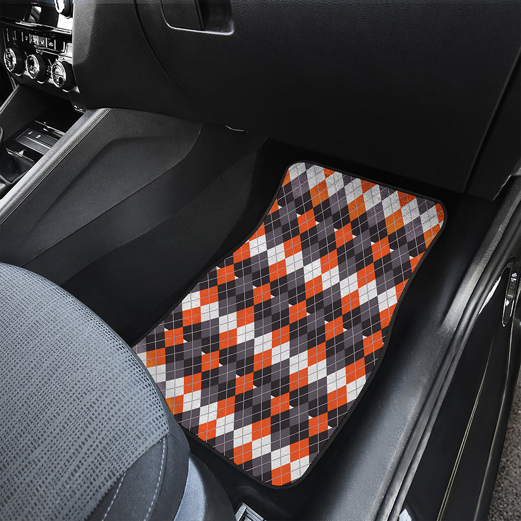 Halloween Themed Argyle Pattern Print Front Car Floor Mats