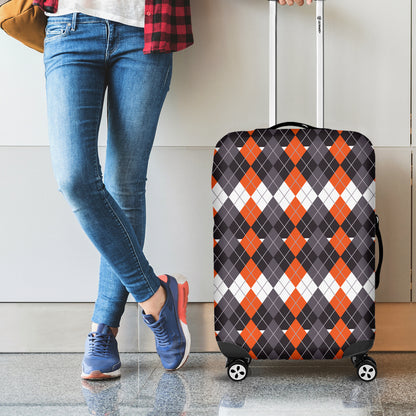 Halloween Themed Argyle Pattern Print Luggage Cover