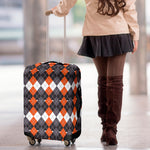 Halloween Themed Argyle Pattern Print Luggage Cover