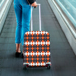 Halloween Themed Argyle Pattern Print Luggage Cover
