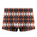 Halloween Themed Argyle Pattern Print Men's Boxer Briefs