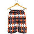 Halloween Themed Argyle Pattern Print Men's Shorts