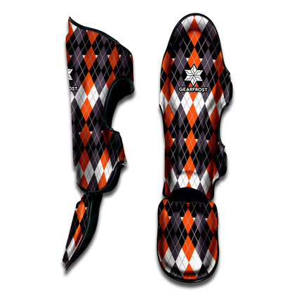 Halloween Themed Argyle Pattern Print Muay Thai Shin Guard