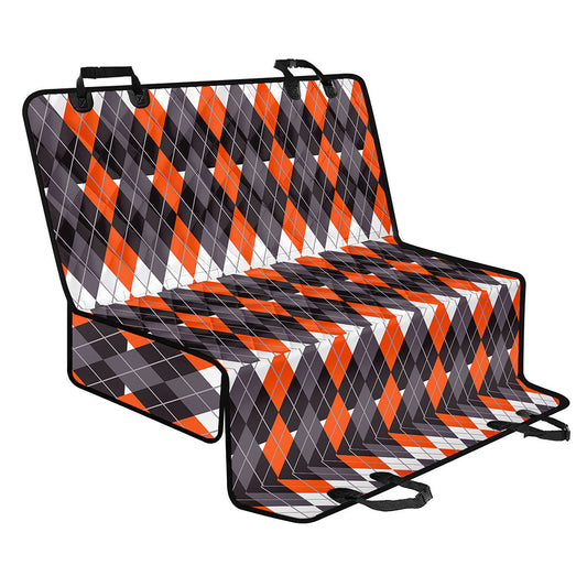 Halloween Themed Argyle Pattern Print Pet Car Back Seat Cover