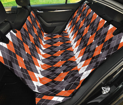 Halloween Themed Argyle Pattern Print Pet Car Back Seat Cover