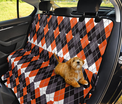 Halloween Themed Argyle Pattern Print Pet Car Back Seat Cover