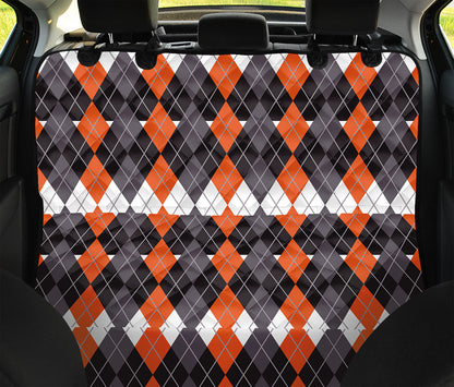 Halloween Themed Argyle Pattern Print Pet Car Back Seat Cover
