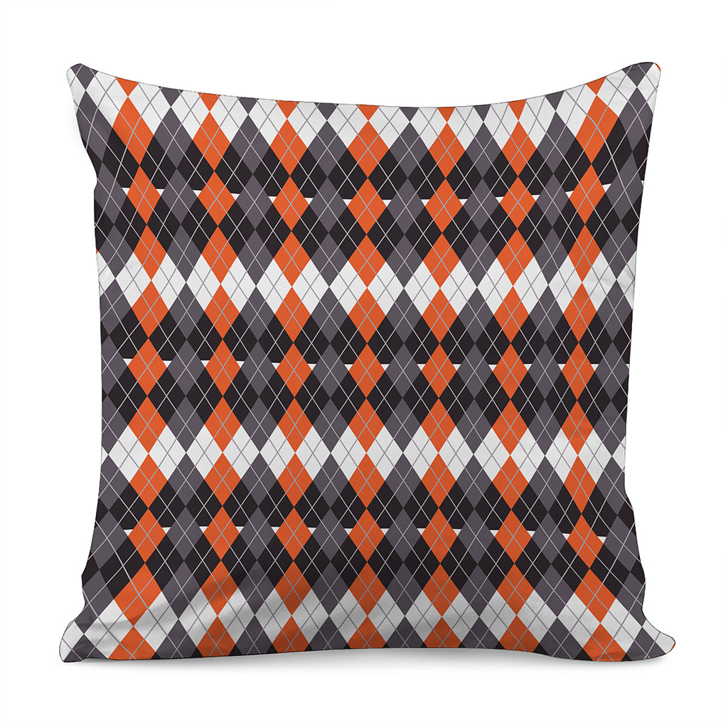Halloween Themed Argyle Pattern Print Pillow Cover