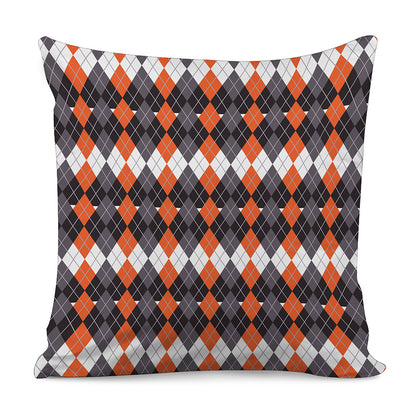 Halloween Themed Argyle Pattern Print Pillow Cover