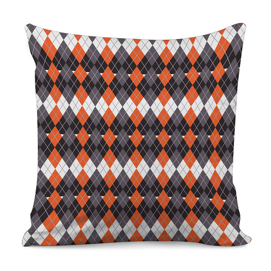 Halloween Themed Argyle Pattern Print Pillow Cover