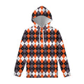 Halloween Themed Argyle Pattern Print Pullover Hoodie