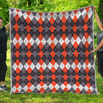 Halloween Themed Argyle Pattern Print Quilt