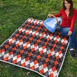 Halloween Themed Argyle Pattern Print Quilt
