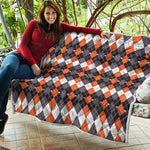 Halloween Themed Argyle Pattern Print Quilt