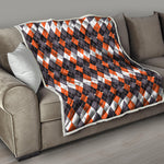 Halloween Themed Argyle Pattern Print Quilt