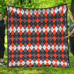 Halloween Themed Argyle Pattern Print Quilt