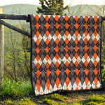 Halloween Themed Argyle Pattern Print Quilt