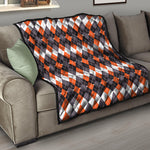 Halloween Themed Argyle Pattern Print Quilt