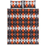 Halloween Themed Argyle Pattern Print Quilt Bed Set