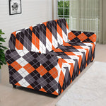 Halloween Themed Argyle Pattern Print Sofa Cover