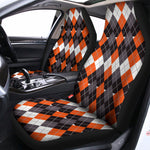 Halloween Themed Argyle Pattern Print Universal Fit Car Seat Covers