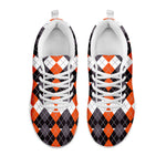 Halloween Themed Argyle Pattern Print White Sneakers