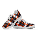 Halloween Themed Argyle Pattern Print White Sneakers
