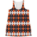 Halloween Themed Argyle Pattern Print Women's Racerback Tank Top