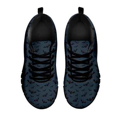 Halloween Vampire Bat Pattern Print Black Sneakers