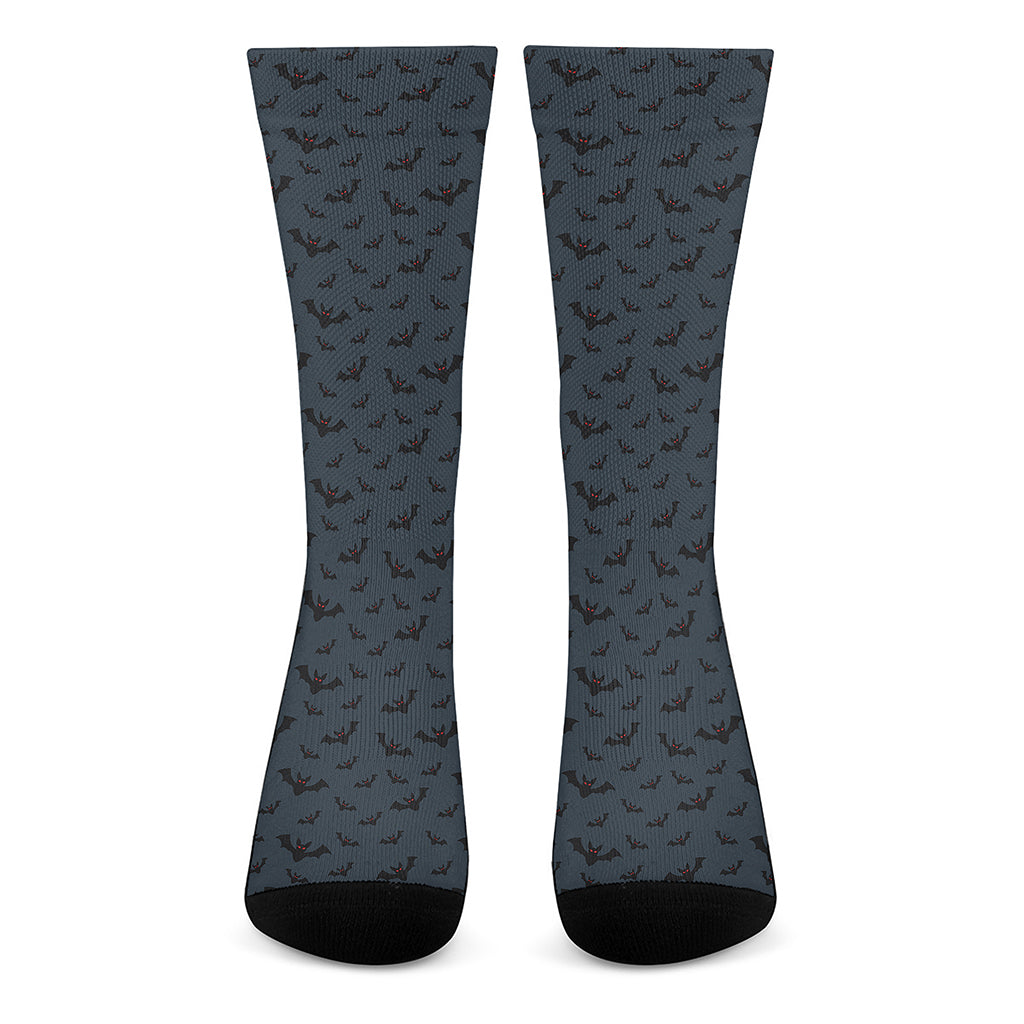 Halloween Vampire Bat Pattern Print Crew Socks