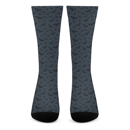 Halloween Vampire Bat Pattern Print Crew Socks