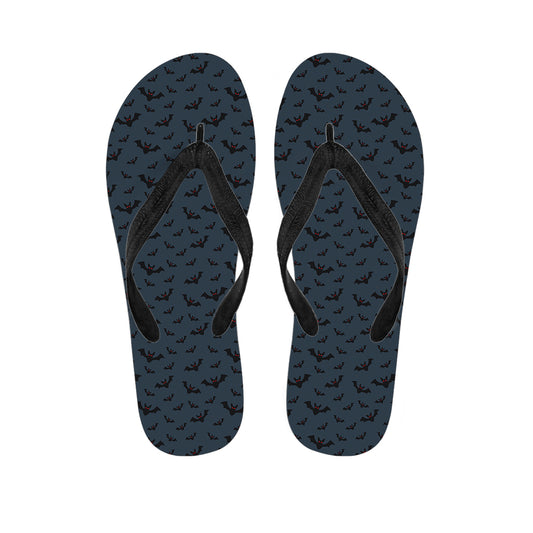Halloween Vampire Bat Pattern Print Flip Flops