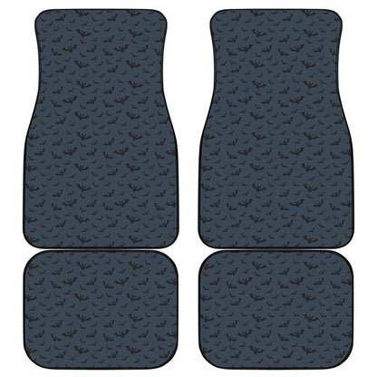 Halloween Vampire Bat Pattern Print Front and Back Car Floor Mats