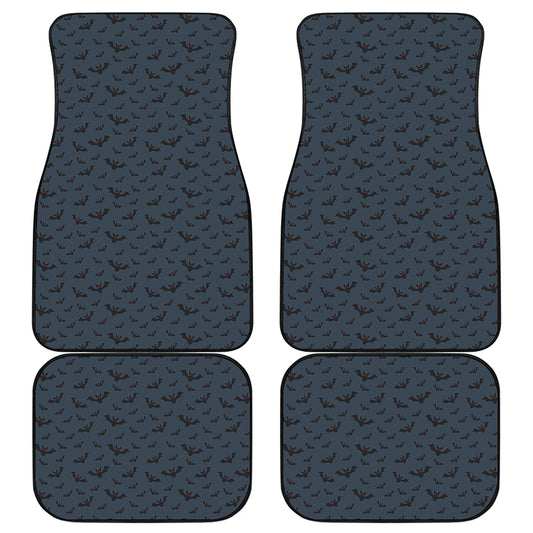 Halloween Vampire Bat Pattern Print Front and Back Car Floor Mats