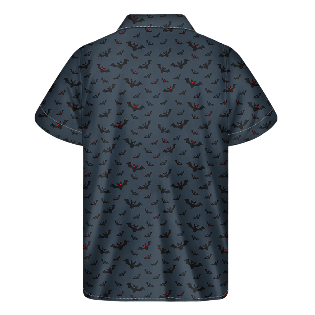 Halloween Vampire Bat Pattern Print Men's Short Sleeve Shirt