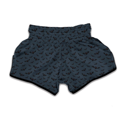 Halloween Vampire Bat Pattern Print Muay Thai Boxing Shorts
