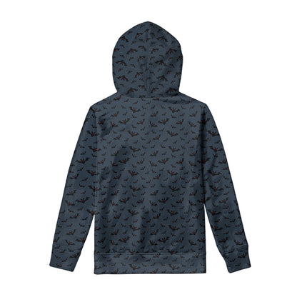 Halloween Vampire Bat Pattern Print Pullover Hoodie