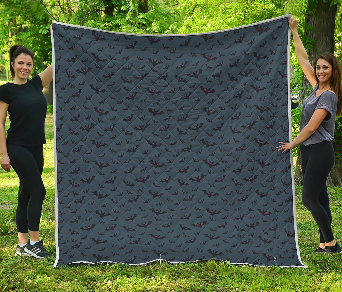 Halloween Vampire Bat Pattern Print Quilt