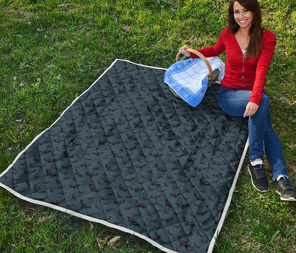 Halloween Vampire Bat Pattern Print Quilt