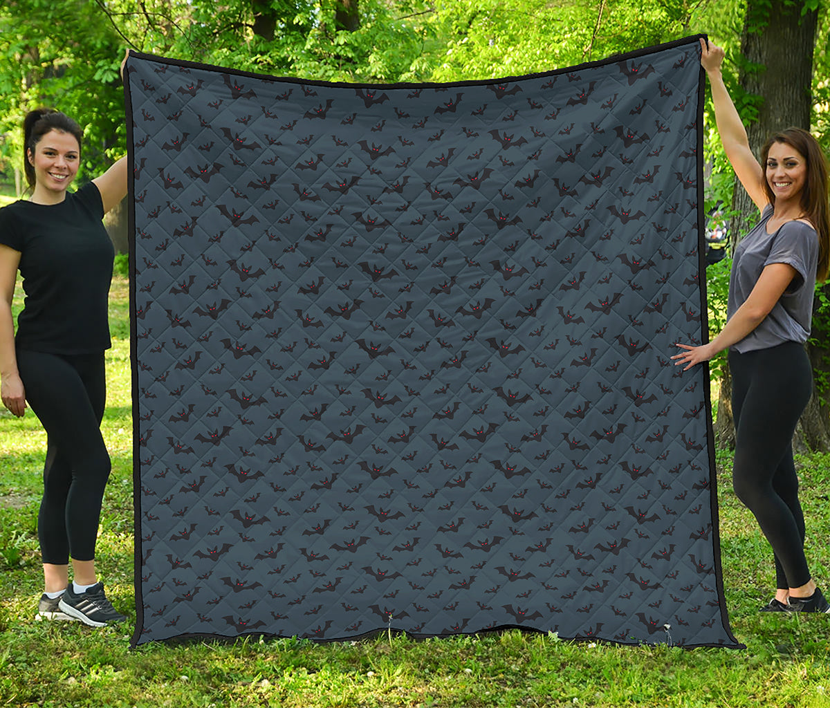 Halloween Vampire Bat Pattern Print Quilt
