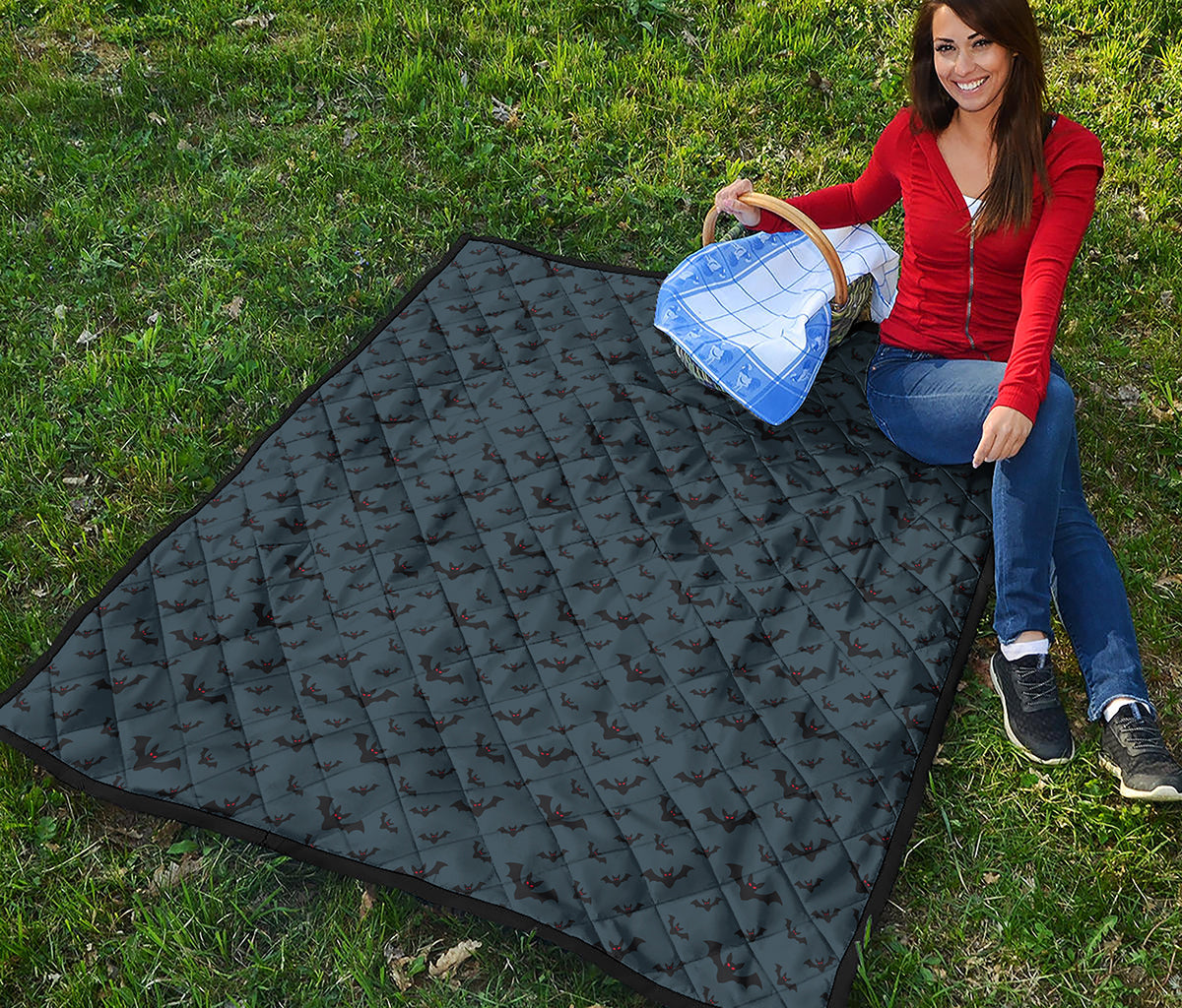 Halloween Vampire Bat Pattern Print Quilt