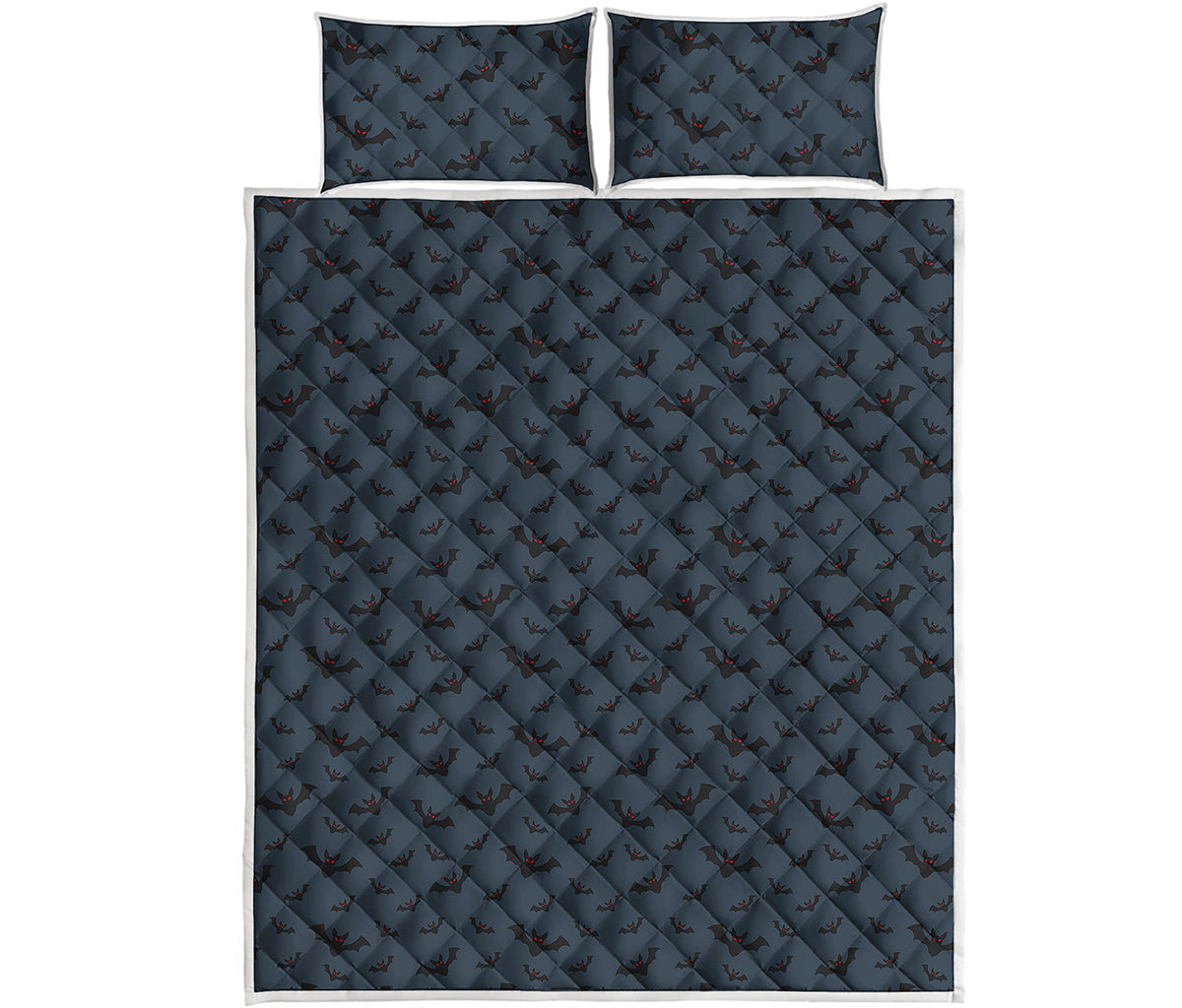 Halloween Vampire Bat Pattern Print Quilt Bed Set