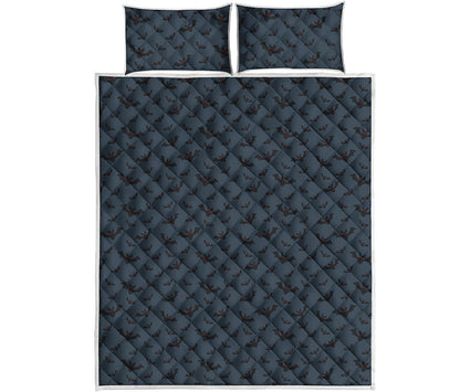 Halloween Vampire Bat Pattern Print Quilt Bed Set