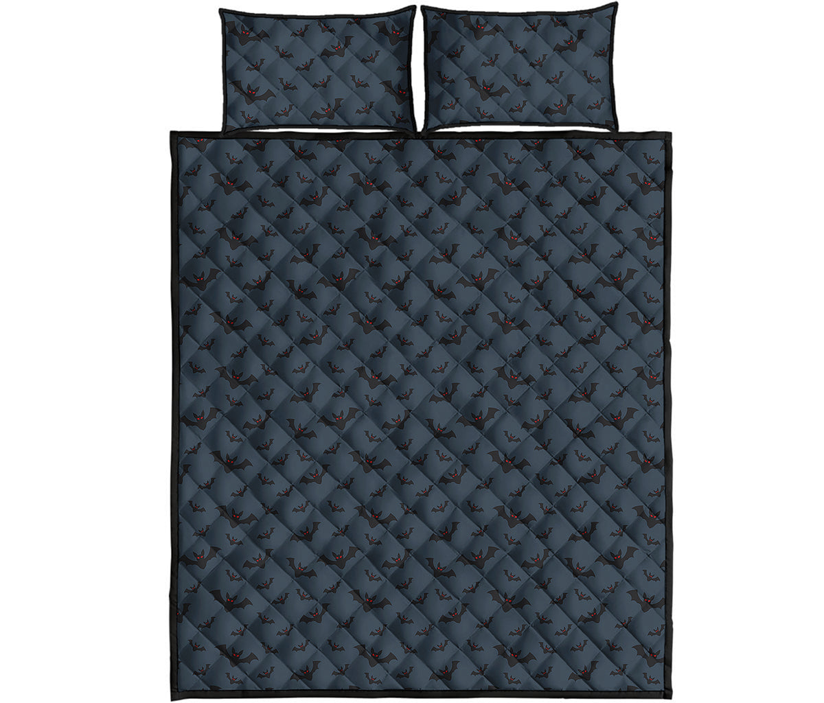 Halloween Vampire Bat Pattern Print Quilt Bed Set