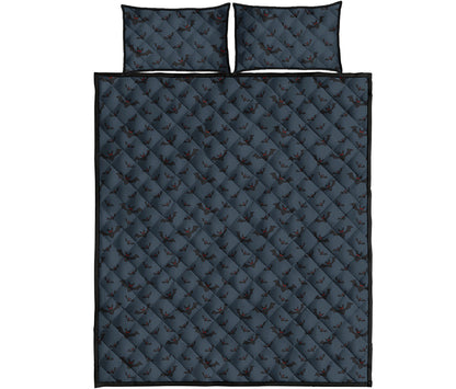 Halloween Vampire Bat Pattern Print Quilt Bed Set