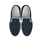 Halloween Vampire Bat Pattern Print White Slip On Shoes
