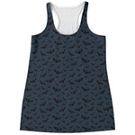 Halloween Vampire Bat Pattern Print Women's Racerback Tank Top