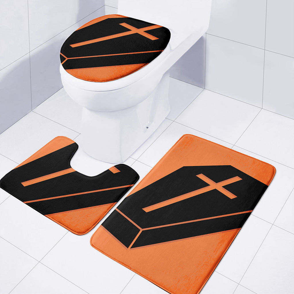 Halloween Vampire Coffin Print 3 Piece Bath Mat Set