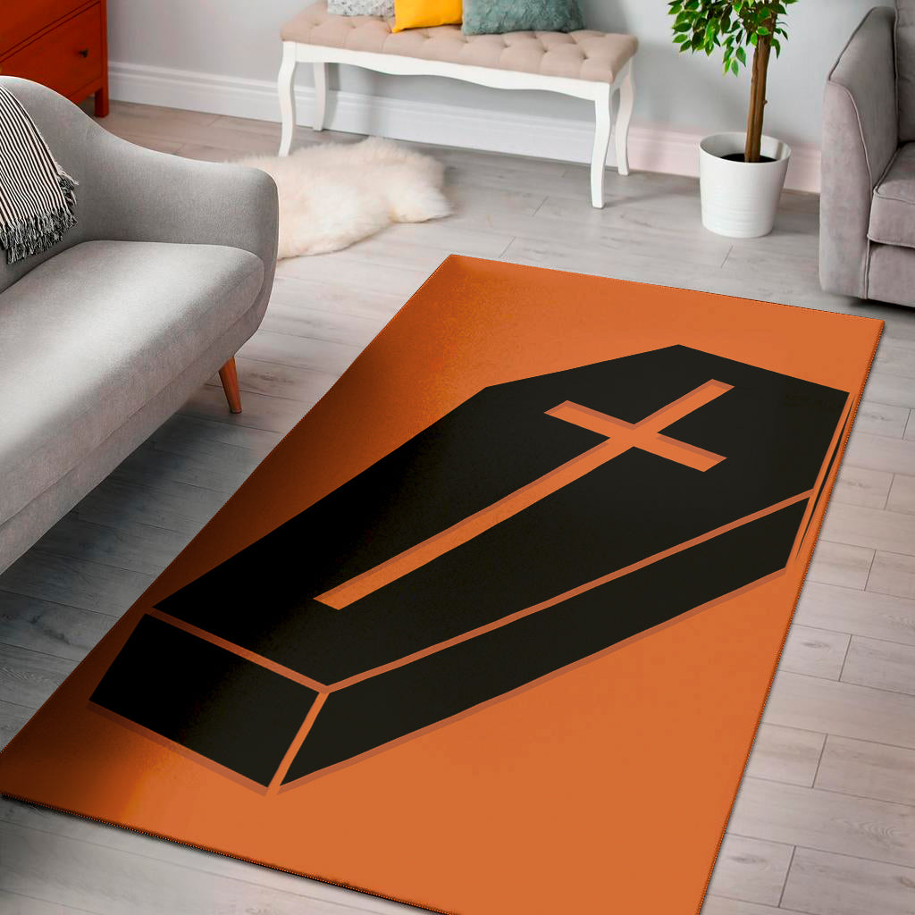 Halloween Vampire Coffin Print Area Rug