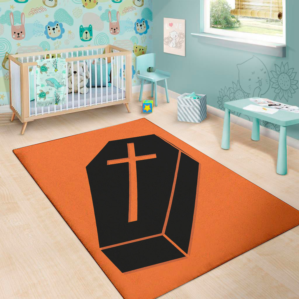 Halloween Vampire Coffin Print Area Rug
